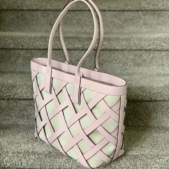 Michael Kors Sienna Leather with Canvas Large Tote - Picture 8 of 14